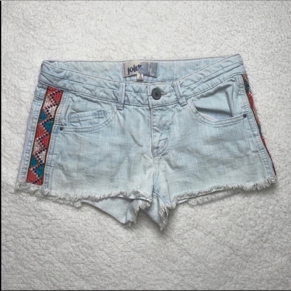 Denim jeans Aztec Print Jean Shorts Size 3 Jolt embroidered Size 3 - Picture 1 of 11